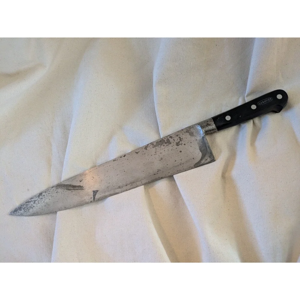 Sabatier Carbon Steel Chef Knife 12 Inch Full Tang Blade France Sharp